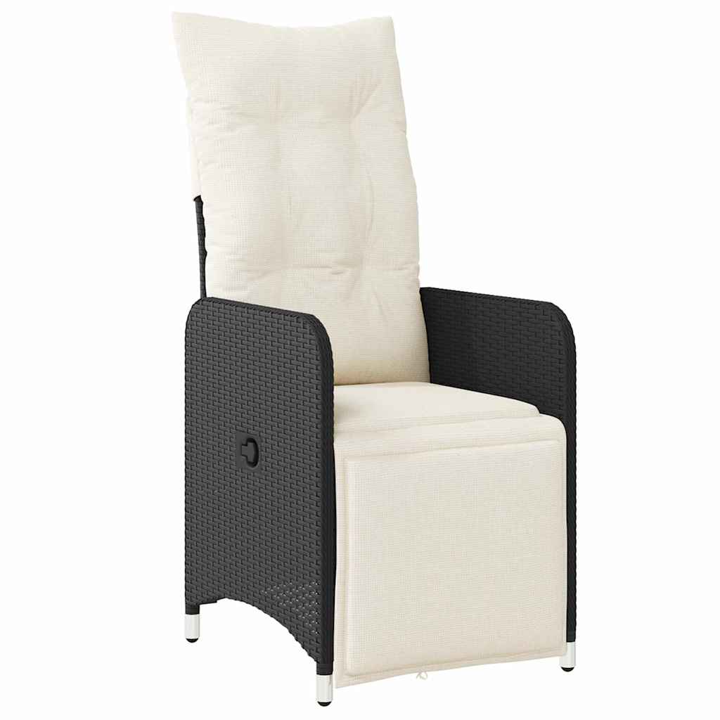 Have Spisebordssæt med pude 3 pcs Sort Poly rattan