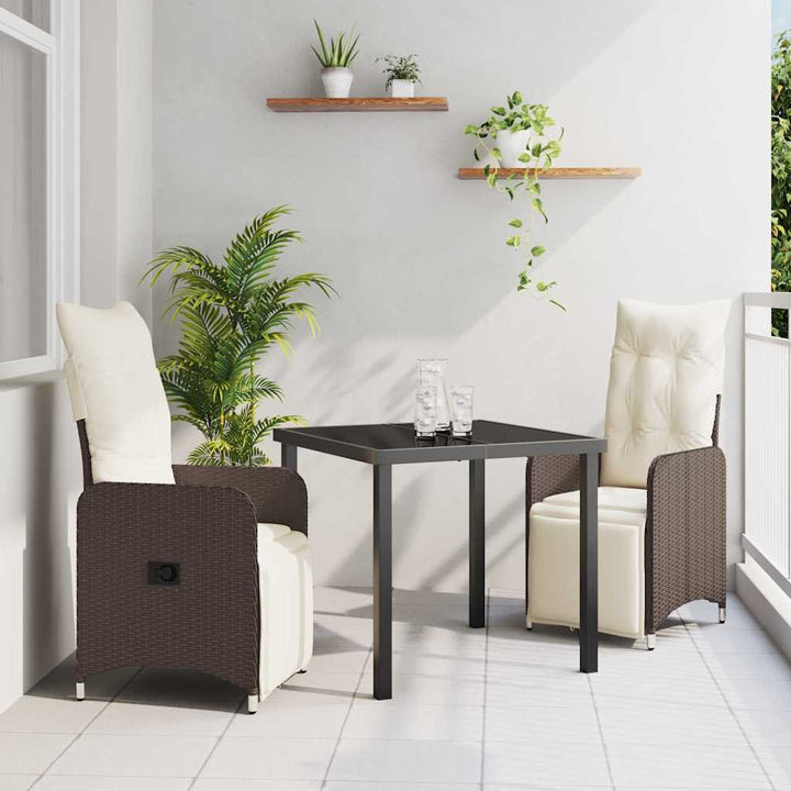 Have Spisebordssæt med pude 3 pcs Brun Poly rattan