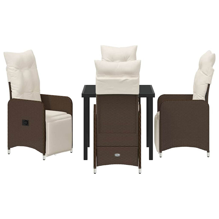 Have Spisebordssæt med pude 5 pcs Brun Poly rattan