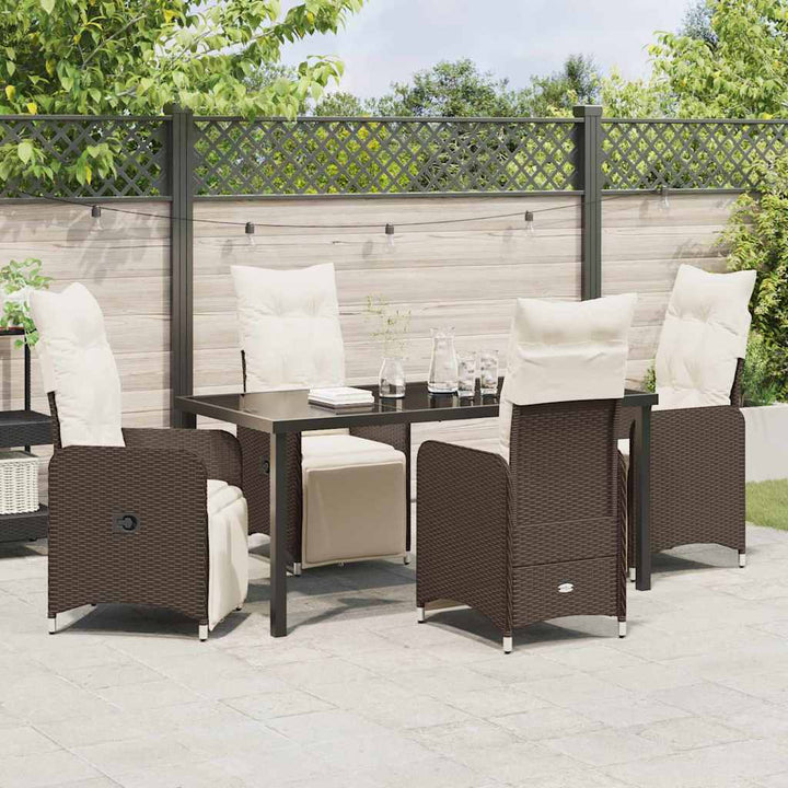 Have Spisebordssæt med pude 5 pcs Brun Poly rattan