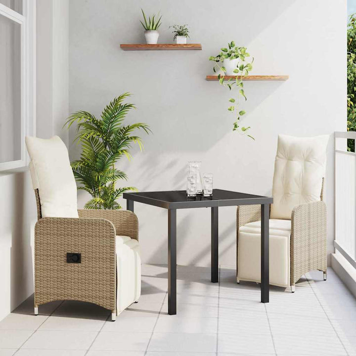 Have Spisebordssæt med pude 3 pcs Beige Poly rattan