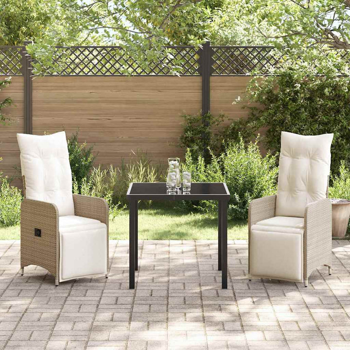 Have Spisebordssæt med pude 3 pcs Beige Poly rattan