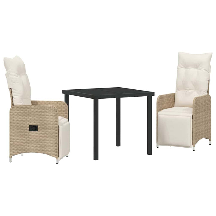 Have Spisebordssæt med pude 3 pcs Beige Poly rattan