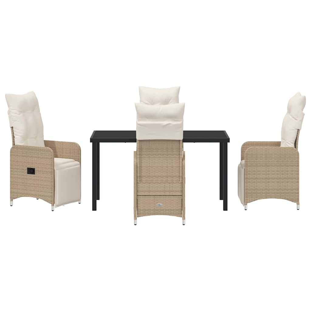 Have Spisebordssæt med pude 5 pcs Beige Poly rattan