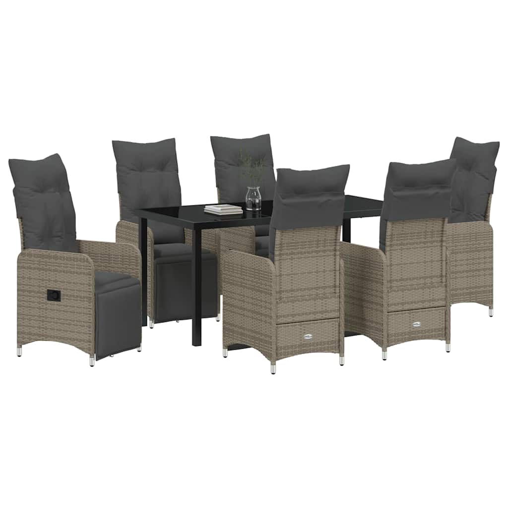 Have Spisebordssæt med pude 7 pcs Beige Poly rattan