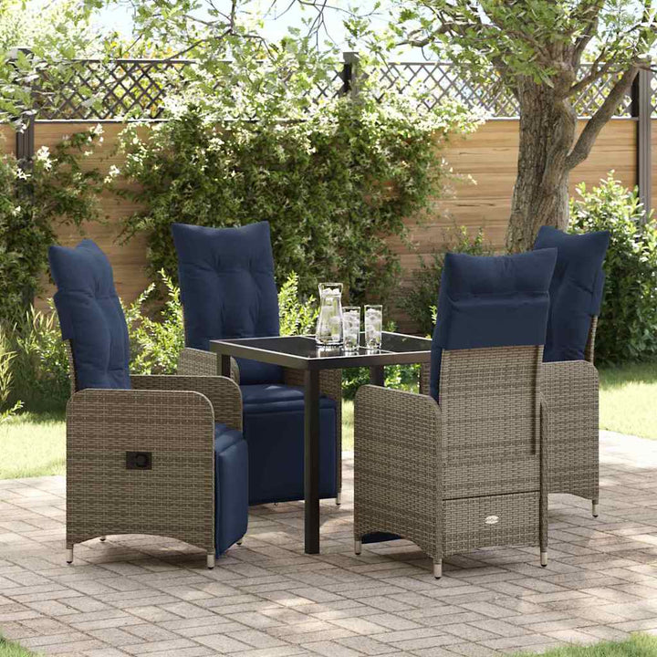 Have Spisebordssæt 5 pcs Grå polyrattan