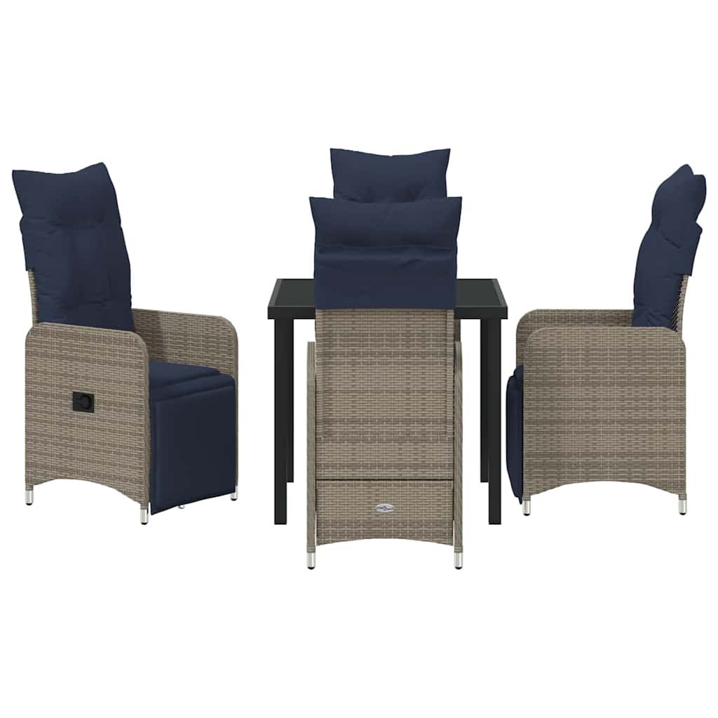 Have Spisebordssæt 5 pcs Grå polyrattan