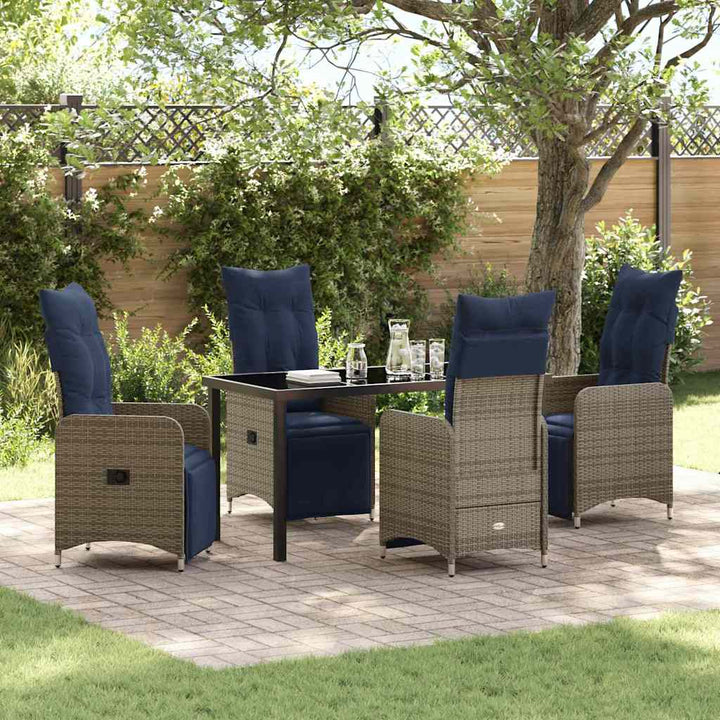 Have Spisebordssæt 5 pcs Grå polyrattan