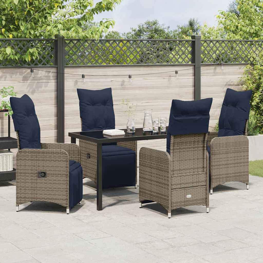 Have Spisebordssæt 5 pcs Grå polyrattan