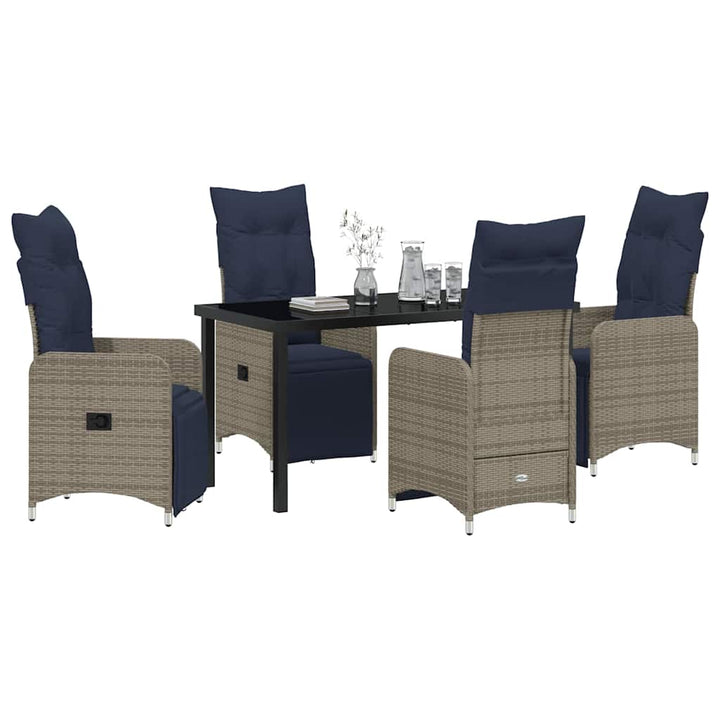 Have Spisebordssæt 5 pcs Grå polyrattan
