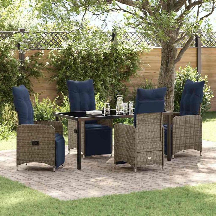 Have Spisebordssæt 5 pcs Grå polyrattan
