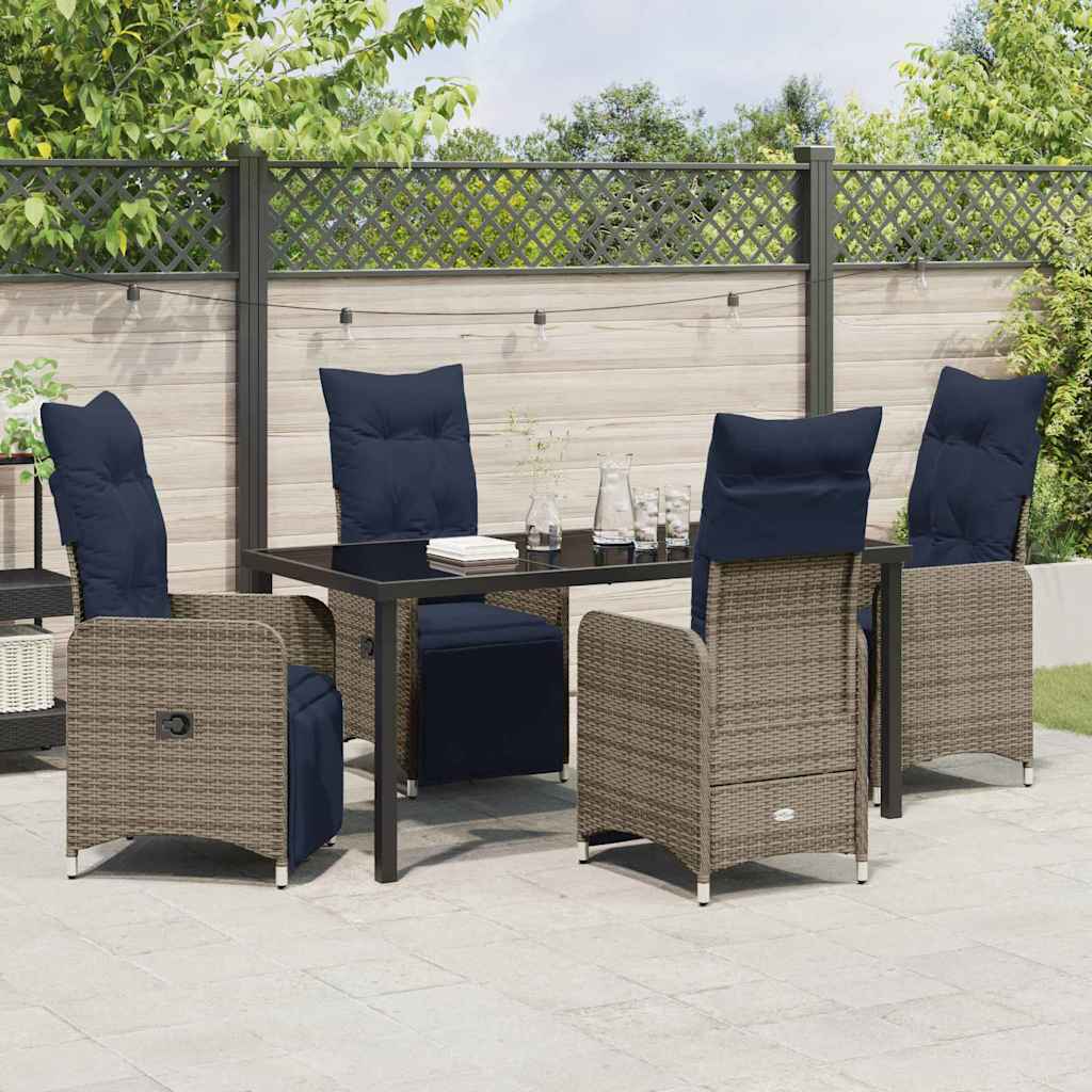 Have Spisebordssæt 5 pcs Grå polyrattan