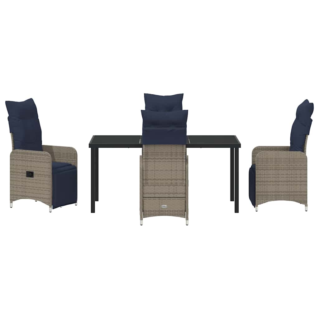 Have Spisebordssæt 5 pcs Grå polyrattan