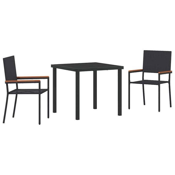 Have Spisebordssæt 3 pcs Sort Poly rattan