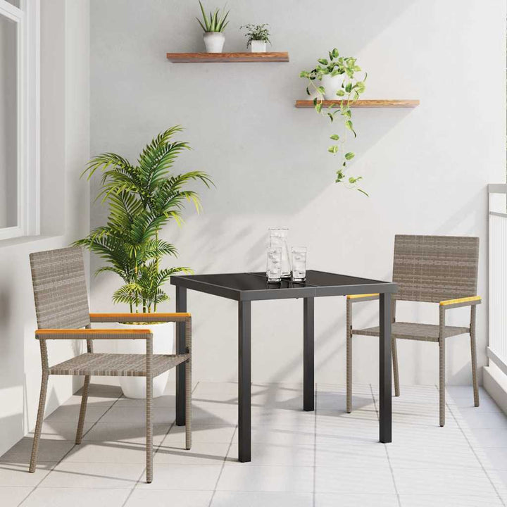Have Spisebordssæt 3 pcs Grå Poly rattan