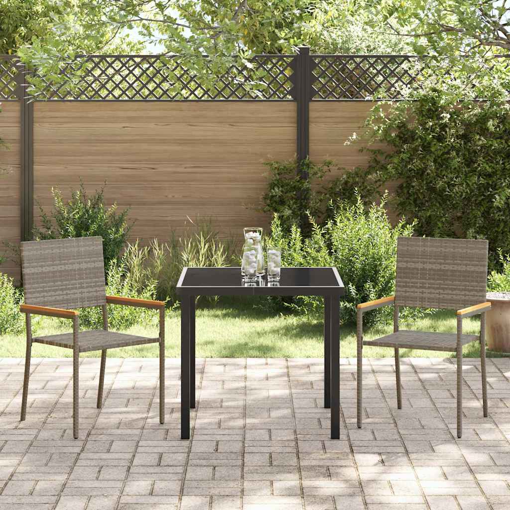 Have Spisebordssæt 3 pcs Grå Poly rattan