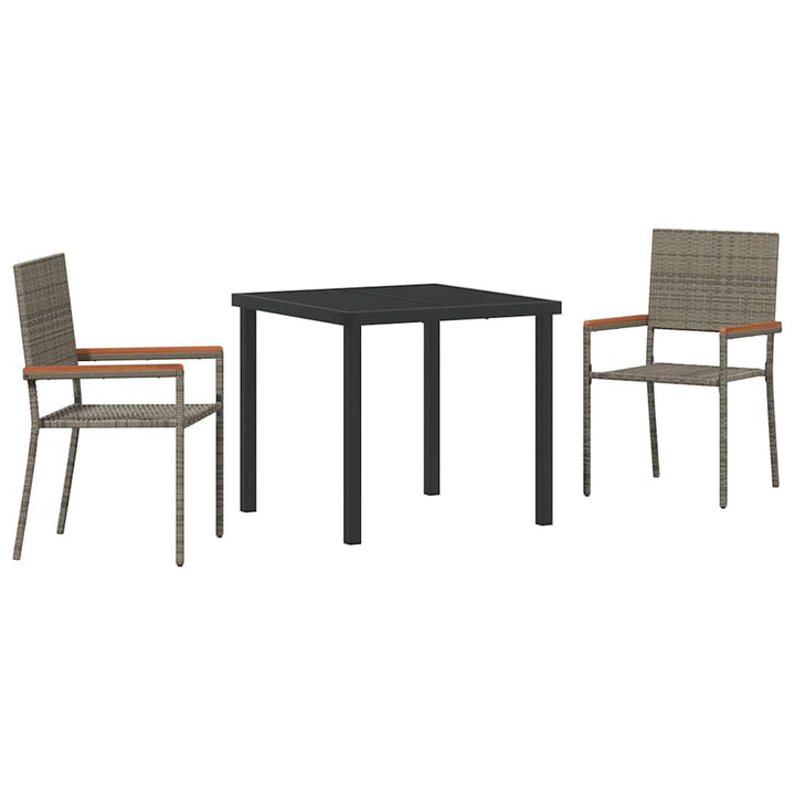 Have Spisebordssæt 3 pcs Grå Poly rattan