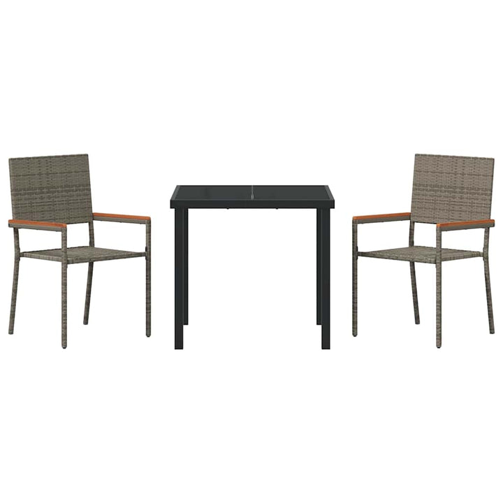Have Spisebordssæt 3 pcs Grå Poly rattan