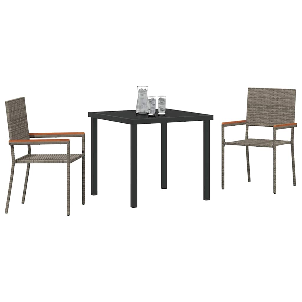 Have Spisebordssæt 3 pcs Grå Poly rattan