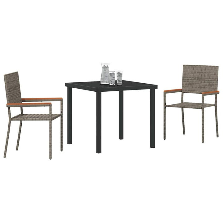Have Spisebordssæt 3 pcs Grå Poly rattan