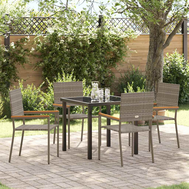 Have Spisebordssæt 5 pcs Grå Poly rattan