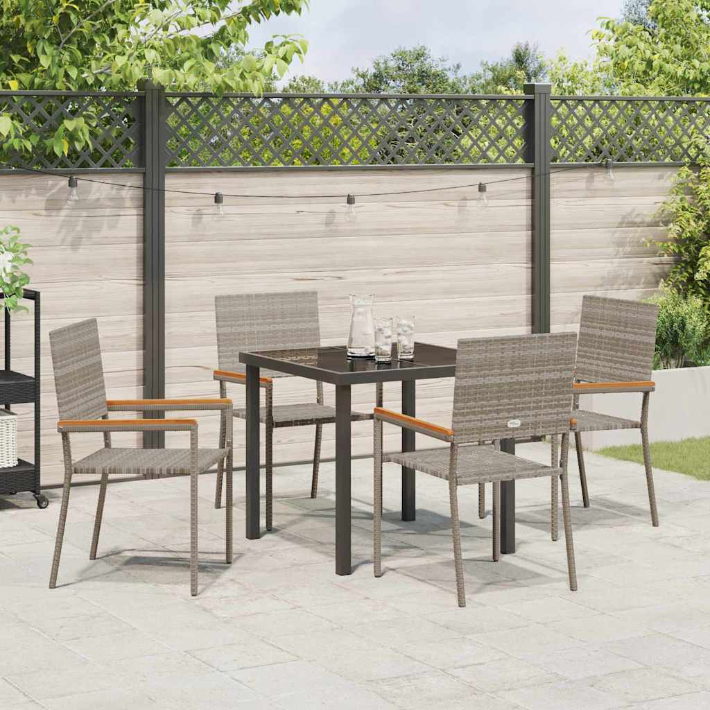 Have Spisebordssæt 5 pcs Grå Poly rattan