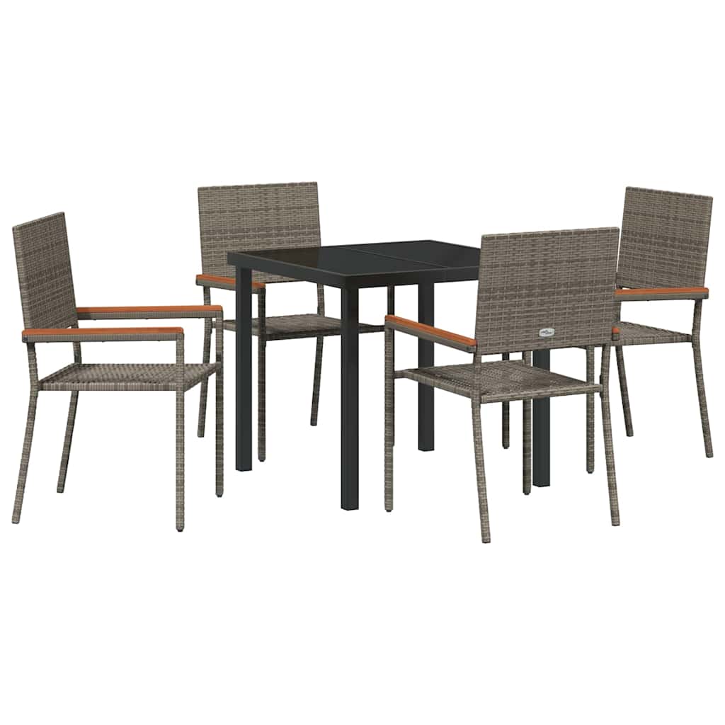Have Spisebordssæt 5 pcs Grå Poly rattan