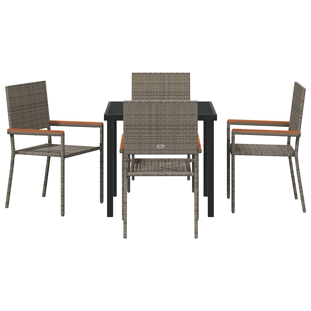 Have Spisebordssæt 5 pcs Grå Poly rattan