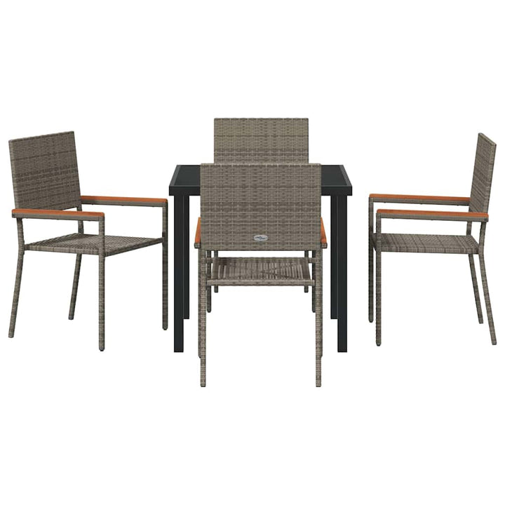 Have Spisebordssæt 5 pcs Grå Poly rattan