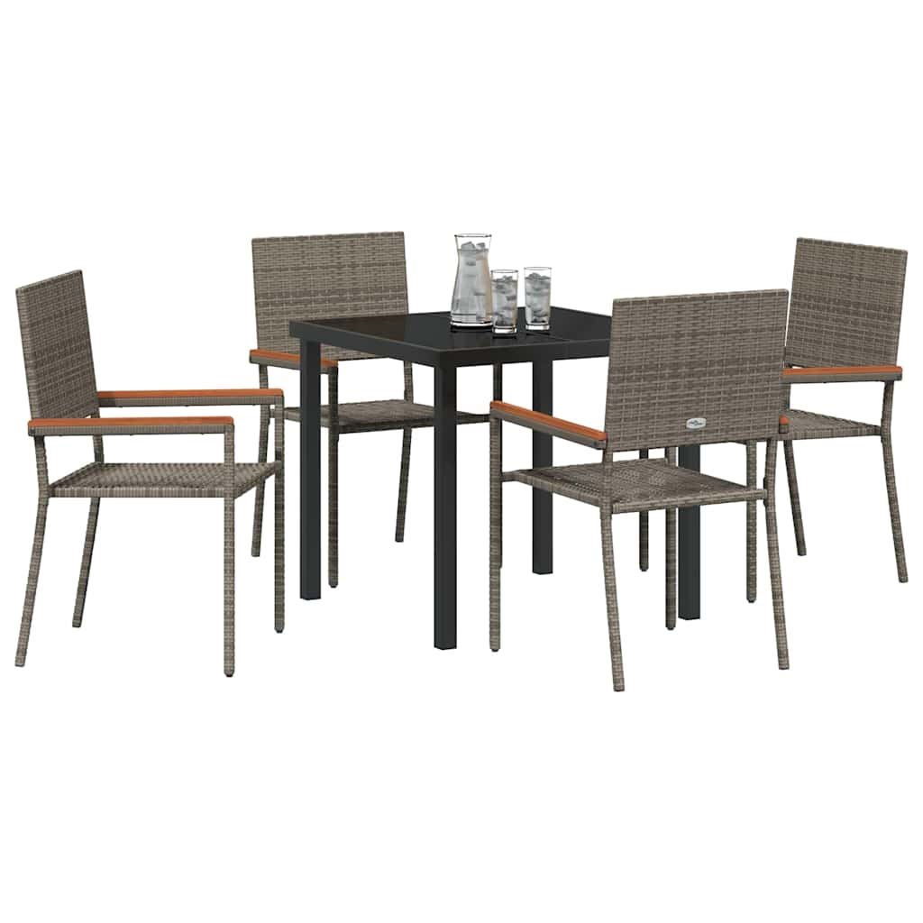 Have Spisebordssæt 5 pcs Grå Poly rattan
