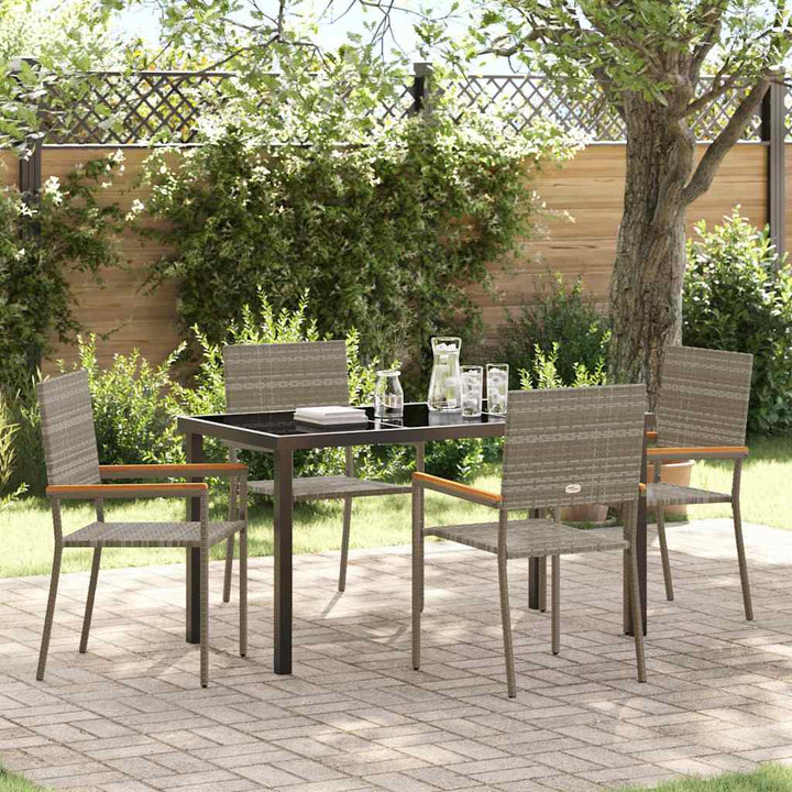 Have Spisebordssæt 5 pcs Grå Poly rattan