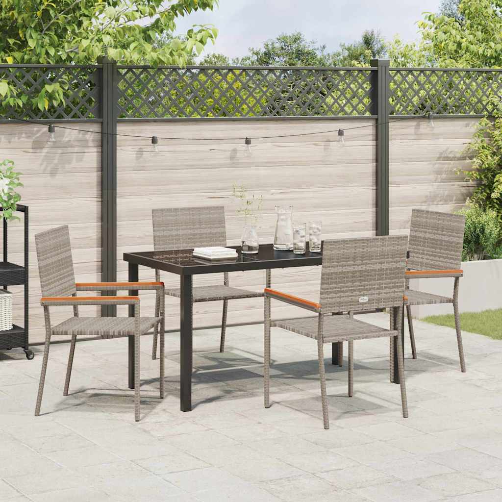 Have Spisebordssæt 5 pcs Grå Poly rattan