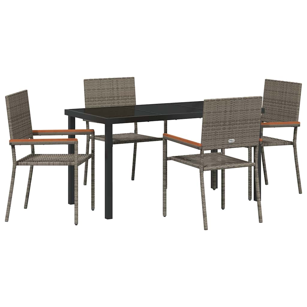 Have Spisebordssæt 5 pcs Grå Poly rattan
