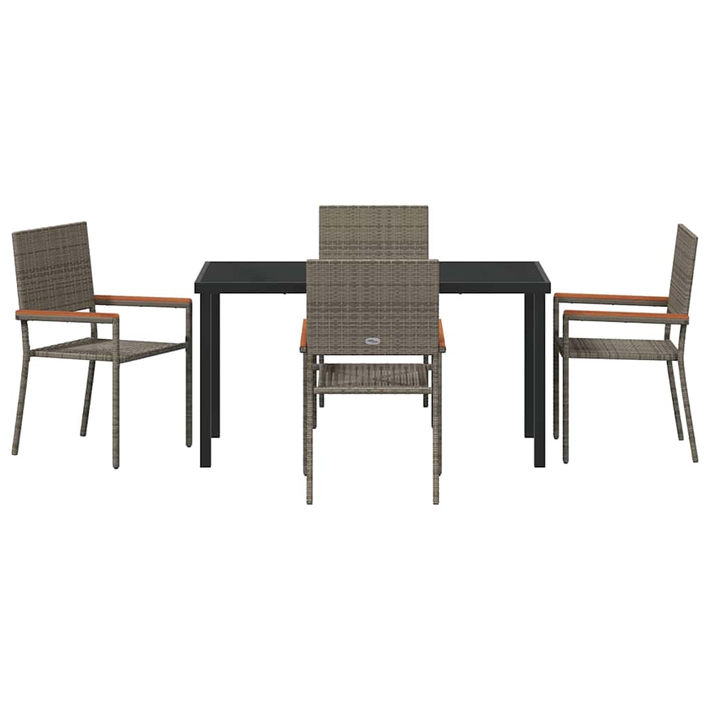Have Spisebordssæt 5 pcs Grå Poly rattan