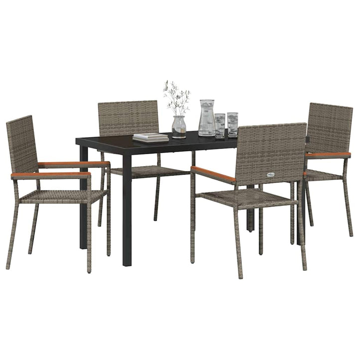 Have Spisebordssæt 5 pcs Grå Poly rattan