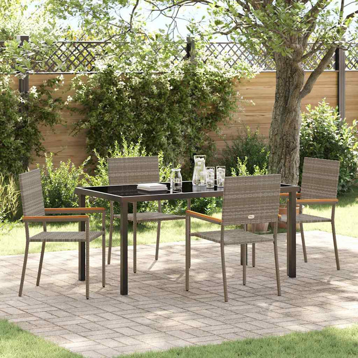 Have Spisebordssæt 5 pcs Grå Poly rattan