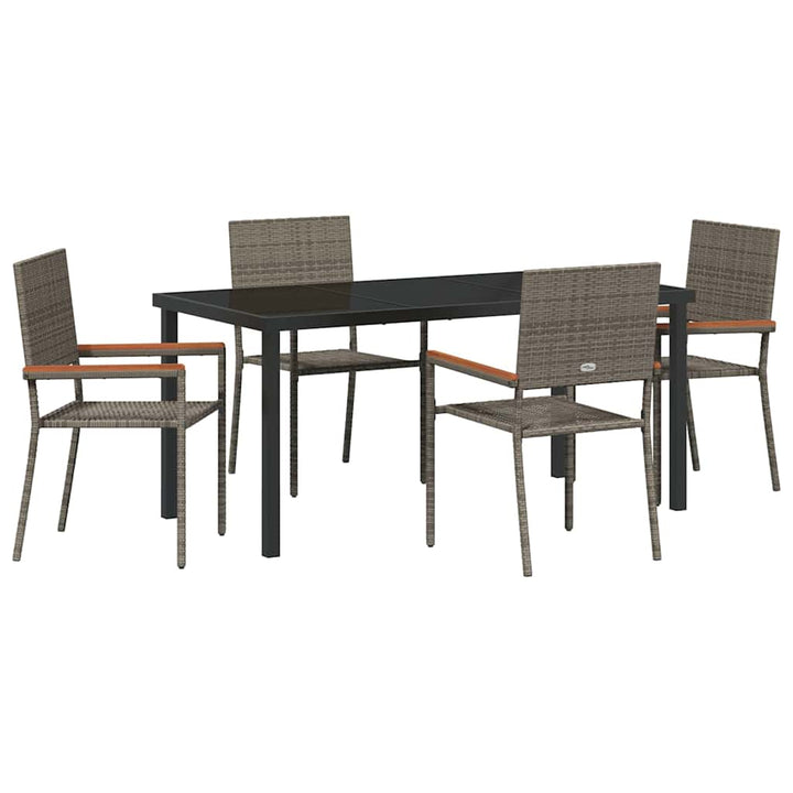 Have Spisebordssæt 5 pcs Grå Poly rattan