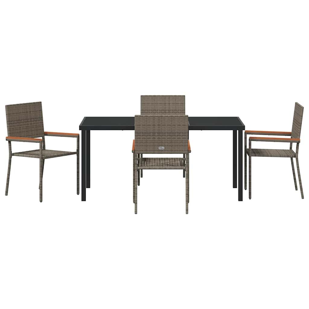 Have Spisebordssæt 5 pcs Grå Poly rattan