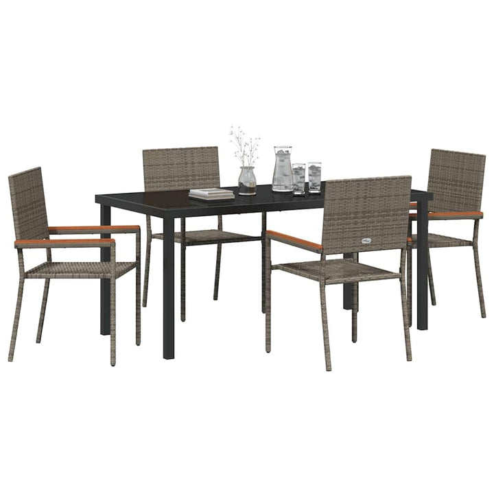 Have Spisebordssæt 5 pcs Grå Poly rattan