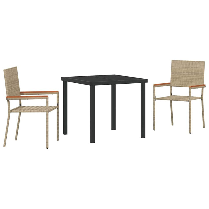 Have Spisebordssæt 3 pcs Beige Poly rattan