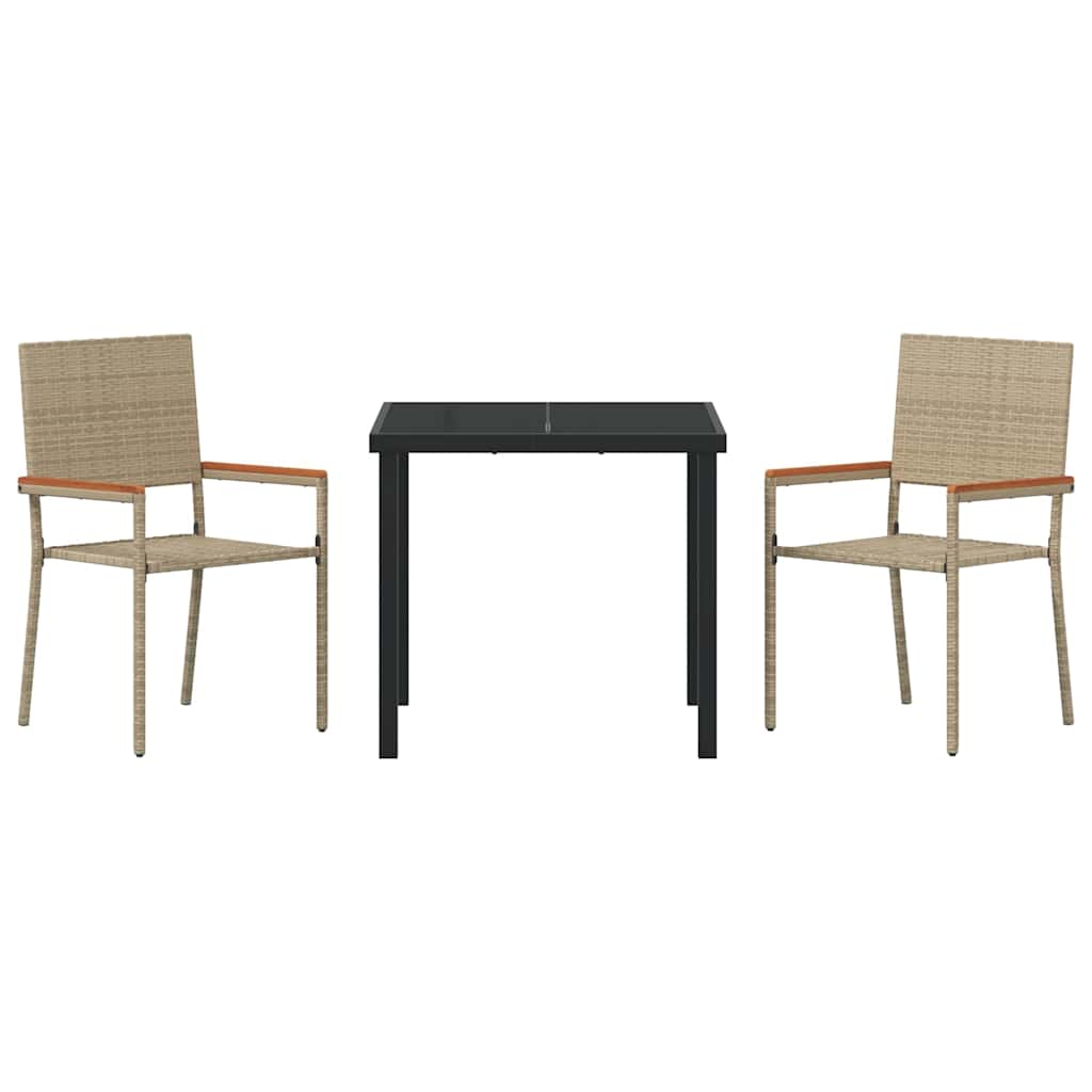 Have Spisebordssæt 3 pcs Beige Poly rattan
