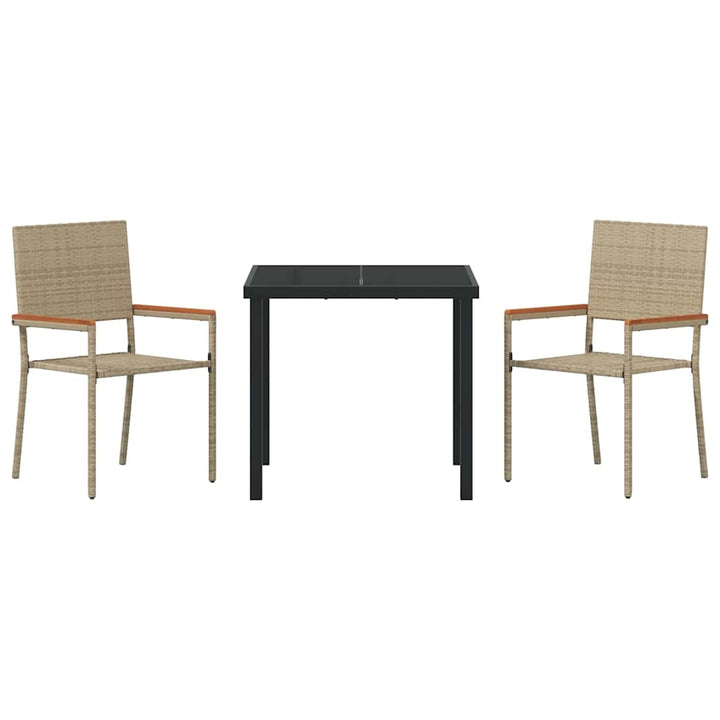 Have Spisebordssæt 3 pcs Beige Poly rattan