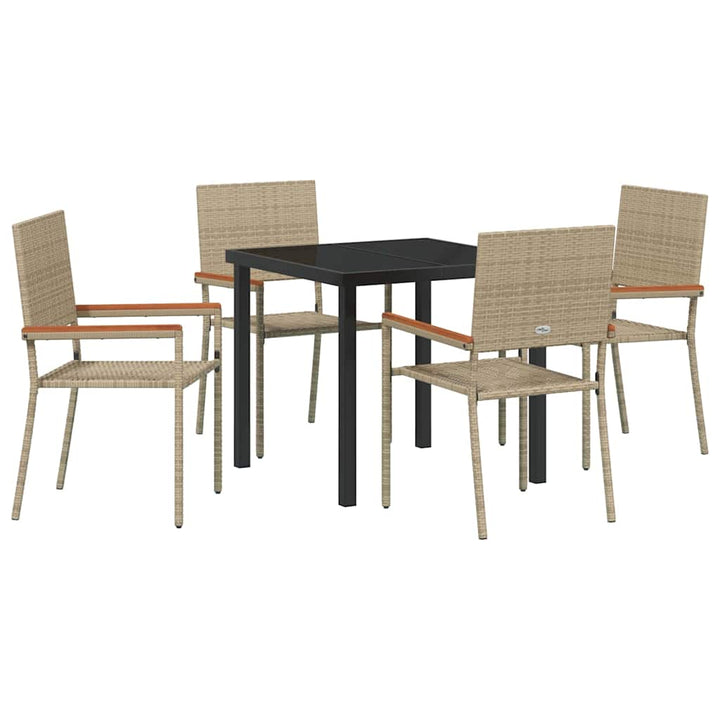 Have Spisebordssæt 5 pcs Beige Poly rattan