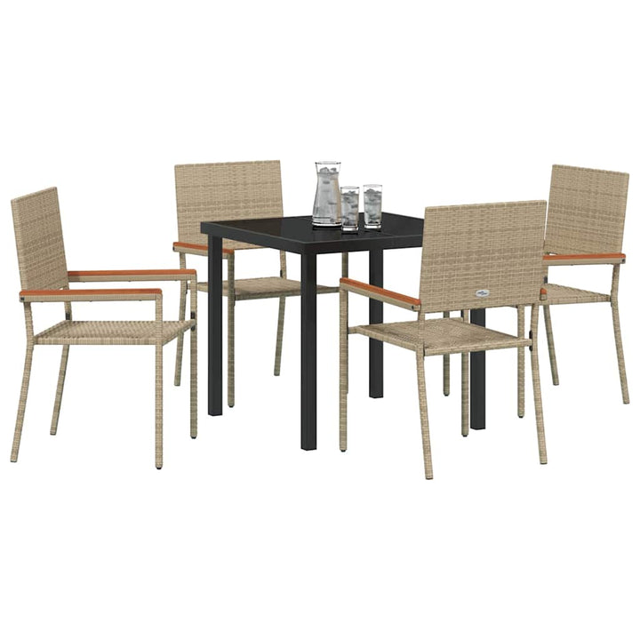 Have Spisebordssæt 5 pcs Beige Poly rattan