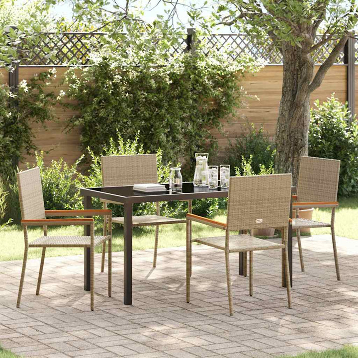 Have Spisebordssæt 5 pcs Beige Poly rattan