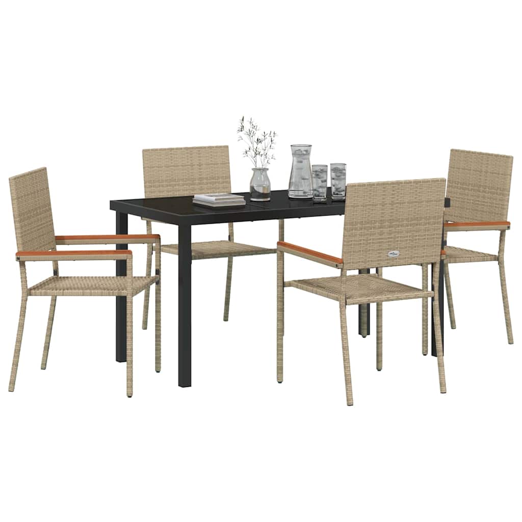 Have Spisebordssæt 5 pcs Beige Poly rattan