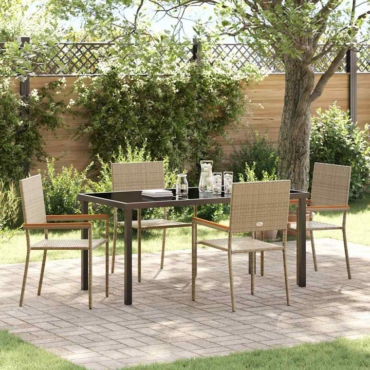 Have Spisebordssæt 5 pcs Beige Poly rattan