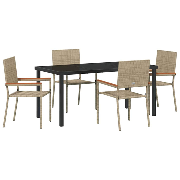 Have Spisebordssæt 5 pcs Beige Poly rattan