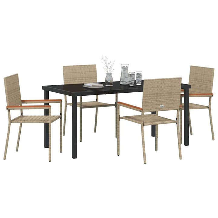 Have Spisebordssæt 5 pcs Beige Poly rattan