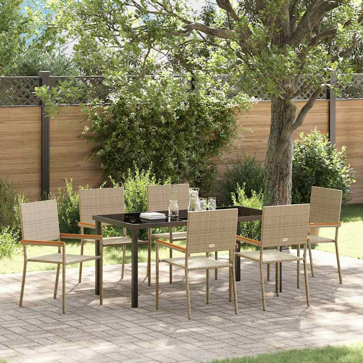 Have Spisebordssæt 7 pcs Beige Poly rattan